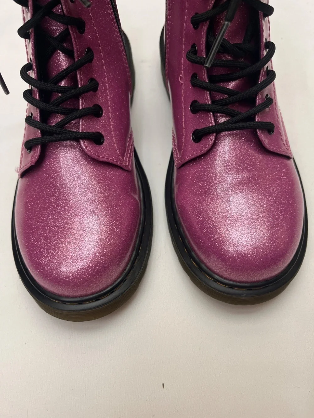 NWOT Dr. Martens Girls Sz. 4 Purple/Dark Pink Sparkle Boots. Style 1460.